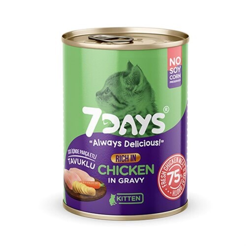 7 Days Tavuklu Yavru Kedi Konserve Maması 415 gr - 1