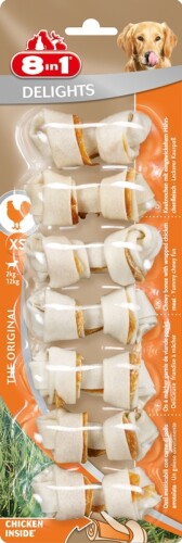 8in1 Delights Bones XS Tavuklu Köpek Ağız Bakım Kemiği 7'li 84 gr - 1