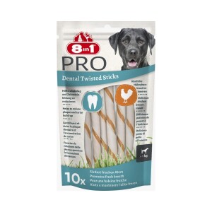 8in1 Delights Pro Dental Twisted Sticks Tavuklu Köpek Ödülü 10'lu 55 gr - 8in1