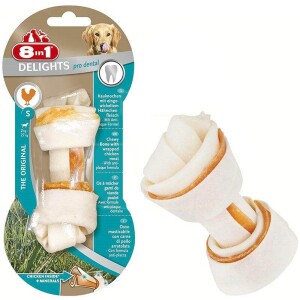 8in1 Delights Pro Dental Düğümlü Tavuk Etli Köpek Kemiği S 35 gr - 8in1
