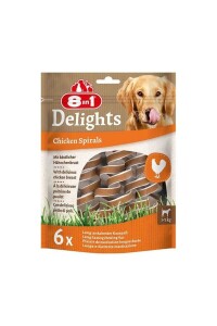 8in1 Delights Smart Spirals Tavuklu Burgu Köpek Ödülü 6 Adet - 8in1