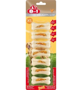 8in1 Delights Strong Tavuklu Köpek Ödül Kemiği XS 7'li 140 gr - 8in1