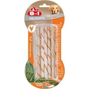 8in1 Delights Twisted Sticks Tavuklu Köpek Ağız Bakım Çubuğu 10'lu 55 gr - 8in1