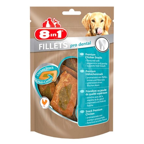 8in1 Fillets Pro Dental Tavuklu Köpek Ödül Maması S 80 gr - 1