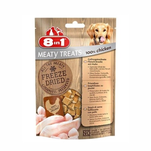 8in1 Meaty Treats Freeze Dried Tavuklu Kurutulmuş Tahılsız Köpek Ödülü 50 Gr - 1