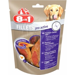 8in1 Poch Fillets Pro Active Tavuklu Glikozamin Katkılı Köpek Ödülü 80 gr - 8in1