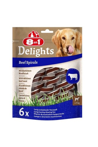 8in1 Smart Delights Chicken Spirals Biftekli Burgu Köpek Ödülü 6'lı - 1