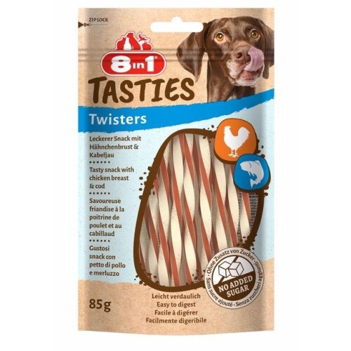 8in1 Tasties Twister Tavuk ve Balıklı Köpek Ödülü 85 gr - 1
