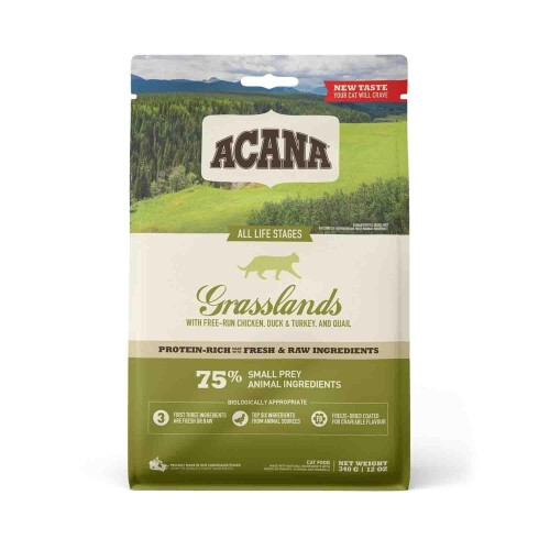 Acana Grasslands Ördekli ve Tavuklu Tahılsız Tüm Irk ve Yaşam Evreleri İçin Kedi Maması 1,8 kg - 1