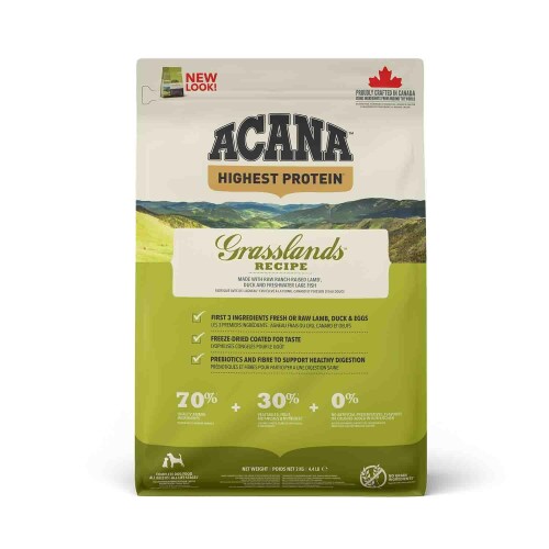 Acana Grasslands Kuzulu Ördekli ve Balıklı Tahılsız Yetişkin Köpek Maması 2 kg - 1