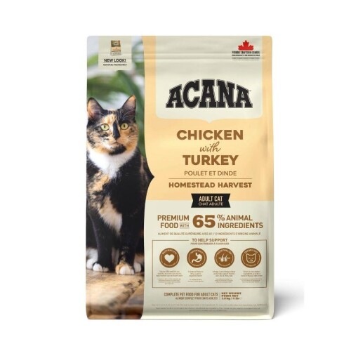 Acana Homestead Harvest Yüksek Proteinli Tavuklu ve Hindili Yetişkin Kedi Maması 1,8 kg - 1