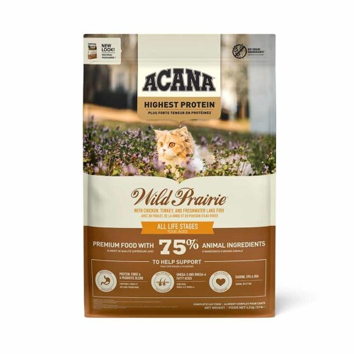 Acana Wild Prairie Tavuklu ve Balıklı Tahılsız Tüm Irk ve Yaşam Evreleri İçin Kedi Maması 4,5 kg - 1