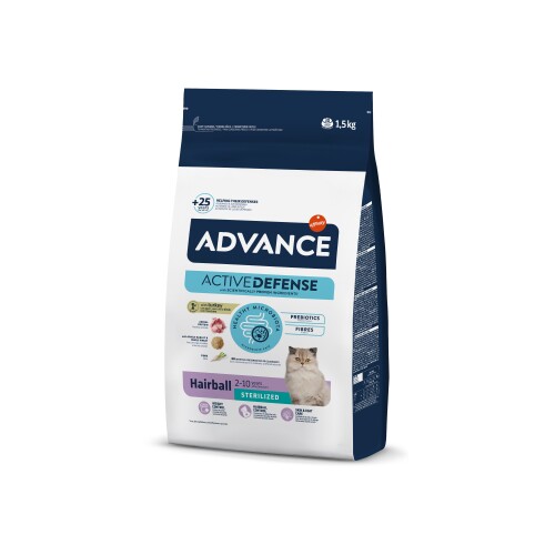 Advance Hairball Kısırlaştırılmış Tüy Yumağı Önleyici Hindili Kısırlaştırılmış Kedi Maması 1,5 kg - 1
