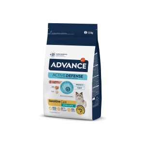 Advance Sensitive Care Deri ve Tüy Sağlığı Özel Somonlu Kısırlaştırılmış Kedi Maması 1,5 kg - Advance