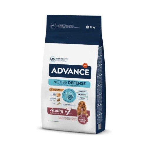 Advance Medium Senior Tavuklu Orta Irk Yaşlı Yetişkin Köpek Maması 12 kg - 1