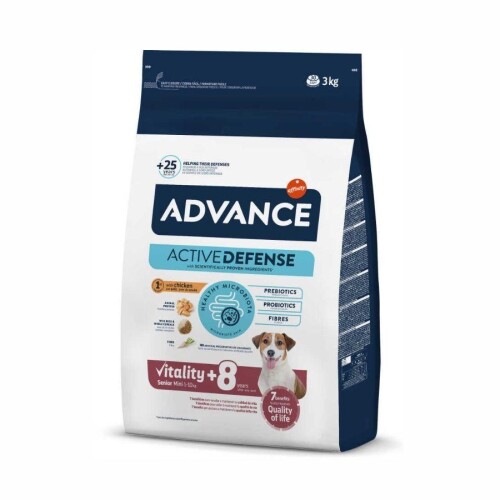 Advance Mini Senior Küçük Irk Tavuklu Yaşlı Köpek Maması 3 kg - 1