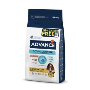 Advance Sensitive Deri ve Tüy Sağlığı Özel Somonlu Orta ve Büyük Irk Yetişkin Köpek Maması 10 Kg + 2 Kg Hediyeli - Advance