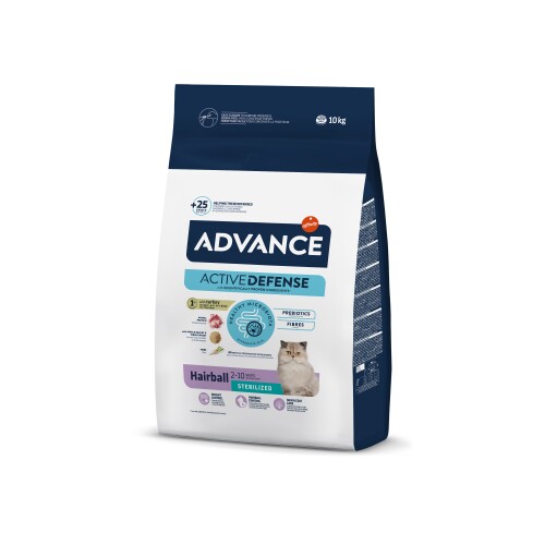 Advance Sterilised Hairball Tüy Yunağı Önleyici Hindili Kısırlaştırılmış Kedi Maması 10 kg - 1