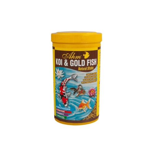 Ahm Koi Gold Fish Natural Sticks Japon Balığı Yemi 1000 Ml - 1