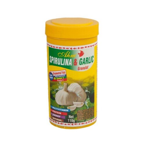 Ahm Spirulina Garlic Granulat Balık Yemi 250 Ml - 1