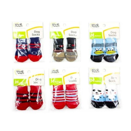 Ally Paws Kaymaz Tabanlı Köpek Çorabı Karışık Renk S - 1
