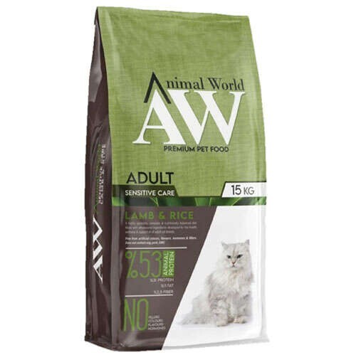 Animal World Kuzu Etli Yetişkin Kedi Maması 15 kg - 1