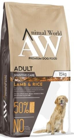 Animal World Kuzu Etli Orta ve Büyük Irk Yetişkin Köpek Maması 15 kg