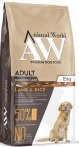 Animal World Kuzu Etli Orta ve Büyük Irk Yetişkin Köpek Maması 15 kg - Animal World