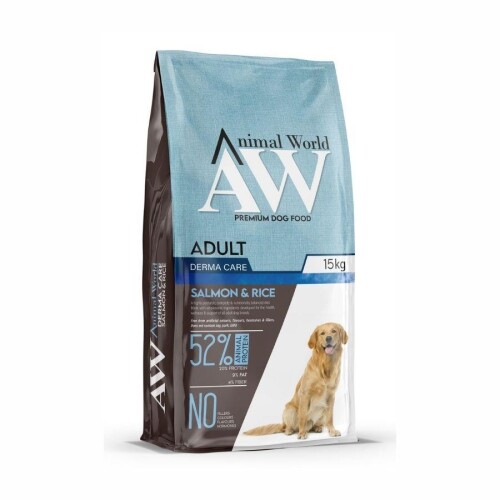 Animal World Somonlu Orta ve Büyük Yetişkin Irk Köpek Maması 15 kg - 1