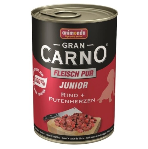 Animonda Gran Carno Junior Hindili Sığır Etli Yavru Köpek Konservesi 400 gr - 1