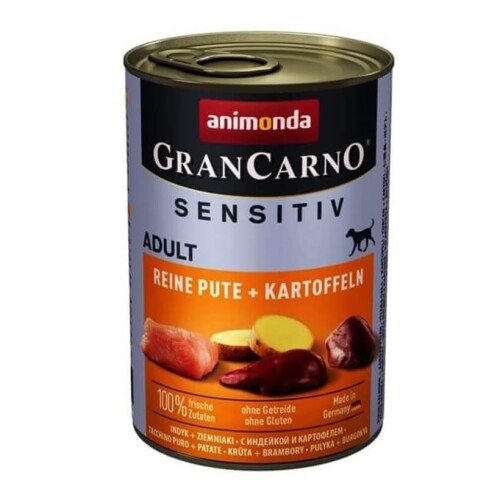 Animonda Gran Carno Sensitiv Hindili Patatesli Köpek Konservesi 400 gr - 1
