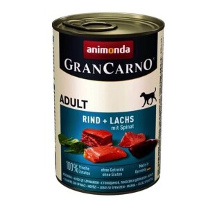 Animonda Gran Carno Sığır Etli Ispanaklı Yetişkin Köpek Konservesi 400 gr - Animonda