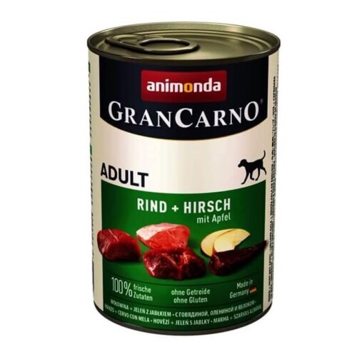 Animonda Gran Carno Sığır ve Geyikli Elmalı Yetişkin Köpek Konservesi 400 gr - 1