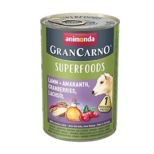 Animonda GranCarno Superfoods Kuzu Amarant ve Kızılcıklı Köpek Konservesi 400 gr - 1