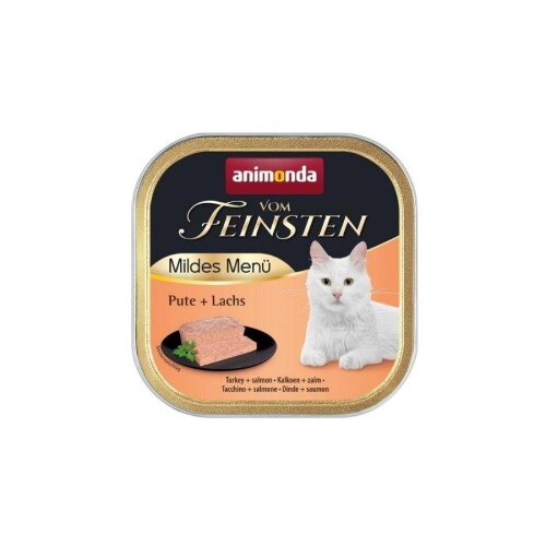 Animonda Vom Feinsten Mildes Menü Hindi Etli ve Somonlu Yetişkin Kedi Konservesi 100 gr - 1