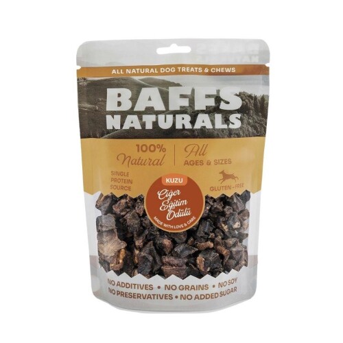 Baffs Naturals Kurutulmuş Kuzu Ciğer Köpek Eğitim Ödülü 100 gr - 1
