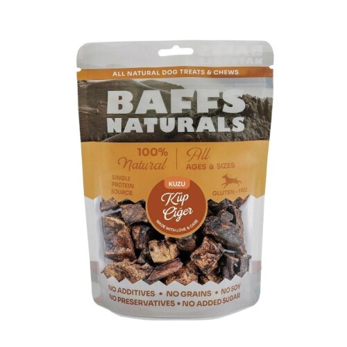 Baffs Naturals Kurutulmuş Kuzu Küp Ciğer Köpek Ödülü 100 gr - 1