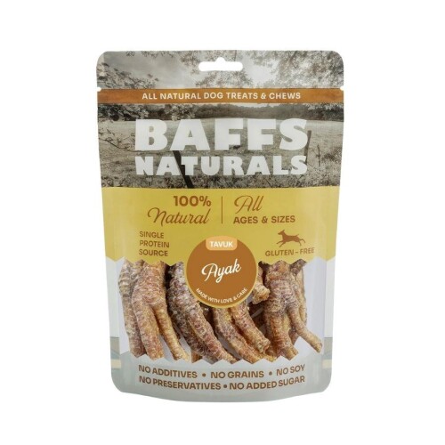 Baffs Naturals Kurutulmuş Tavuk Ayağı Köpek Ödülü 100 gr - 1