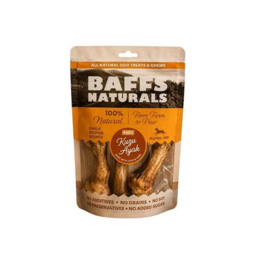 Baffs Naturals Kuzu Ayak Köpek Ödülü 3'lü Paket 300 Gr - 1