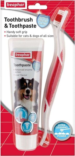 Beaphar Köpek Diş Fırçası ve Diş Macunu Seti 100 gr - 1