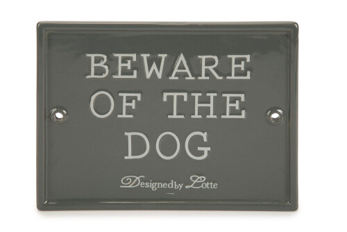 Beeztees DBL Dikkat Köpek Var Uyarı Tabelası, Seramik, Gri, 20x16cm - 1