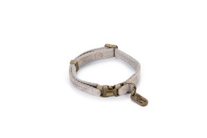 Beeztees DBL Kedi Boyun Tasması, Velur, Gri, 20-30cm - Beeztees