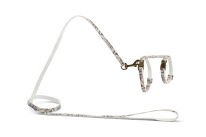 Beeztees DBL Kedi Göğüs Tasması ve Gezdirme Kayışı, 130cm, Bej, 27-45cm - Beeztees