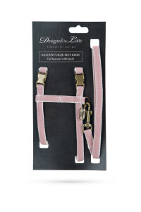 Beeztees DBL Kedi Göğüs Tasması ve Gezdirme Kayışı, 130cm, Pudra Pembe, 27-45cm - 2