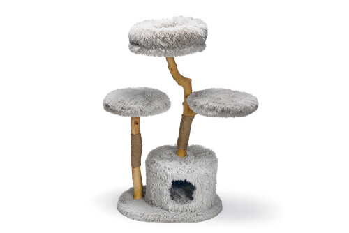 Beeztees DBL Kedi Tırmalama ve Oyun Evi, Doğal, 60x45x100cm - 1