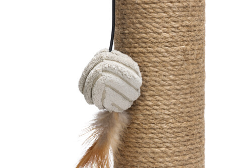 Beeztees DBL Kedi Tırmalama ve Oyuncağı, Açık Gri, 35x35x50cm - 9