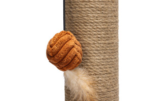 Beeztees DBL Kedi Tırmalama ve Oyuncağı, Toprak Rengi, 35x35x50cm - 6