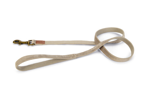 Beeztees DBL Köpek Gezdirme Kayışı, Velura, Gri, 120cm, 20mm - 1