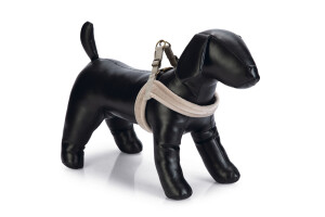 Beeztees DBL Köpek Göğüs Tasması, Velur, Gri, S, 20mm x 52cm - 1