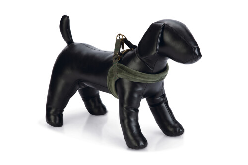 Beeztees DBL Köpek Göğüs Tasması, Velur, Yeşil, S, 20mm x 52cm - 1